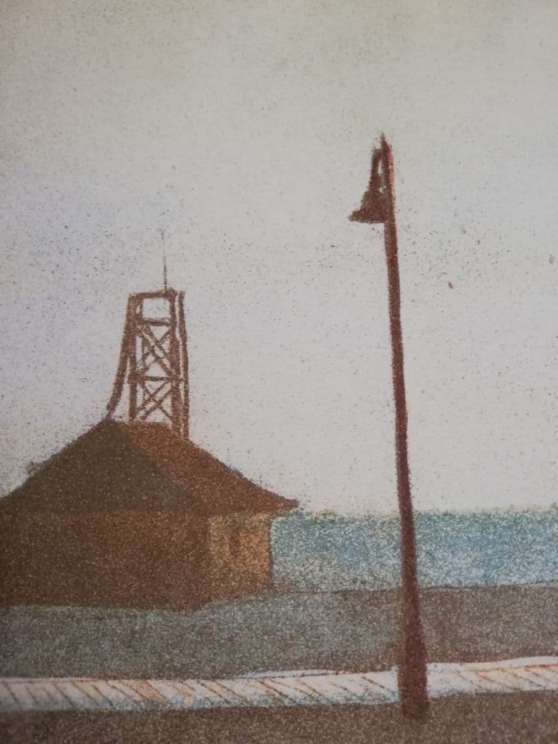 アート688 「浜辺(サンフランシスコ)」 チェコのリトグラフ(石版画