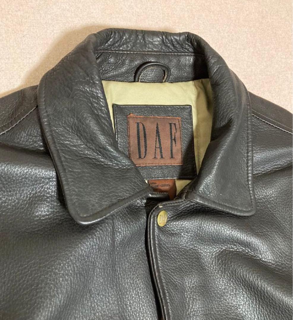 archive 90s DAF レザージャケット スイングトップ 短丈 横幅広め