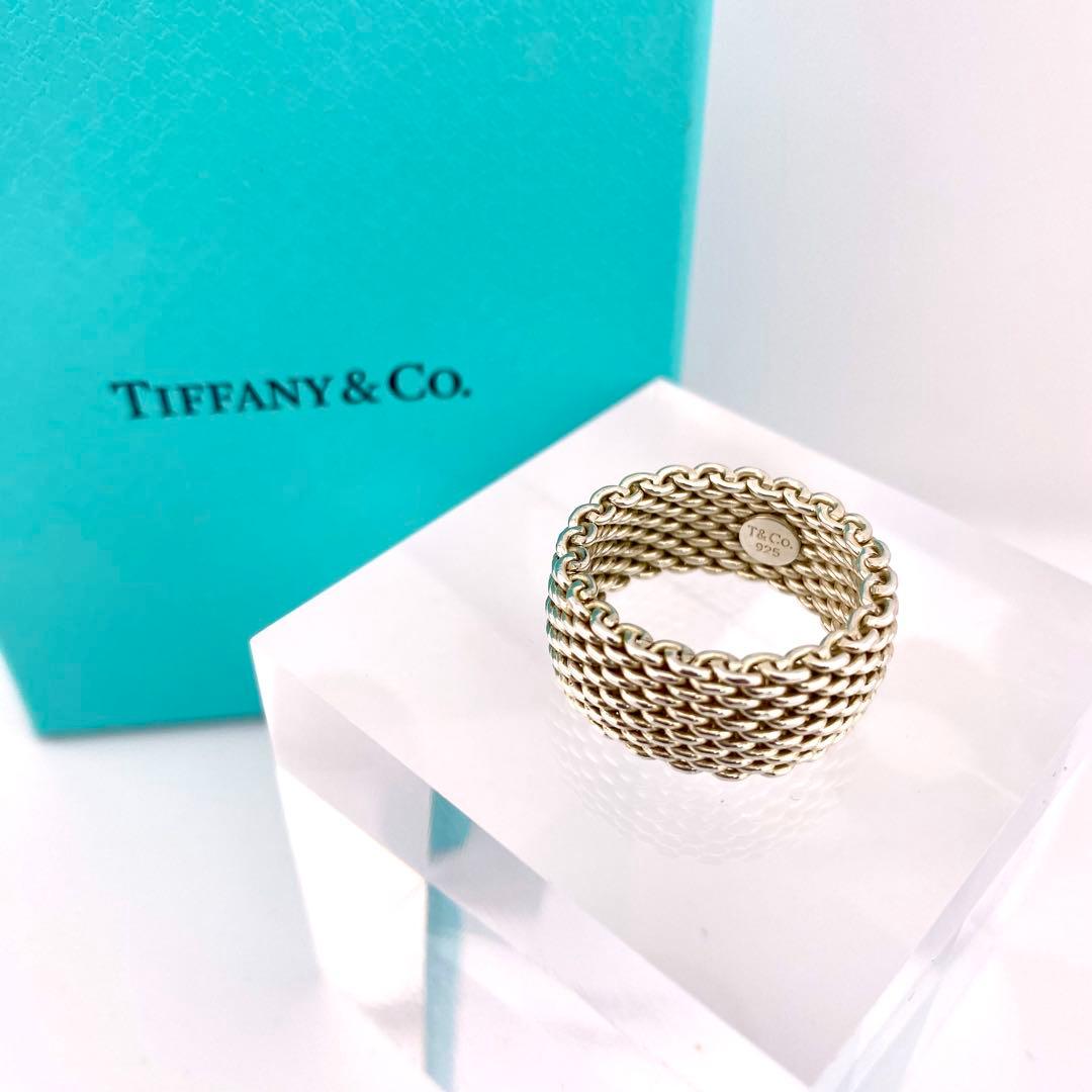 Tiffany & Co. サマセット リング ワイドメッシュ シルバー約18号