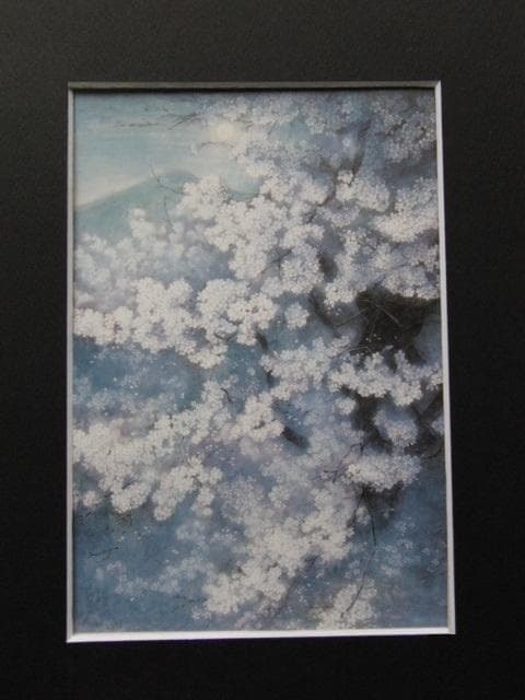 塩見仁朗、【桜花春宵】、希少な大判額装用画集より、美品、日本人画家