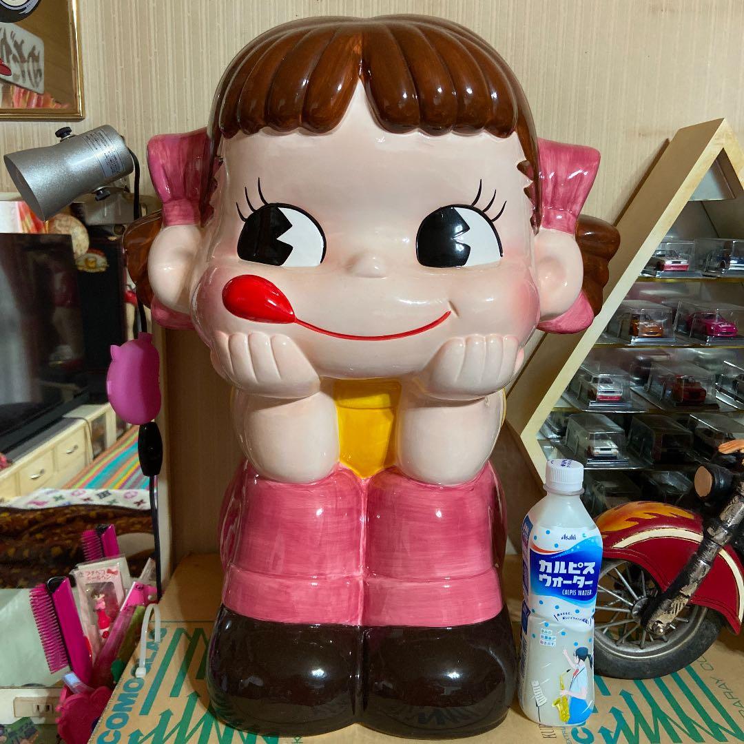 ペコちゃん ジャンボ陶器置物 レア - メルカリ