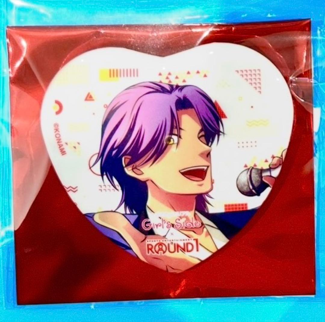 ときメモ GS ラウンドワン ラウワン ハート型 缶バッジ ハート缶 姫条