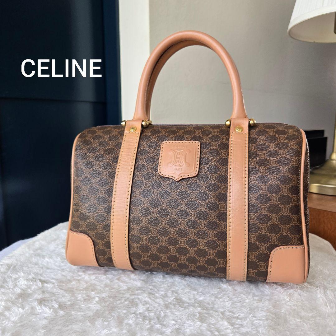 ☆CELINE☆　美品　セリーヌ　ミニボストンバッグ　マカダム柄　トリオンフ