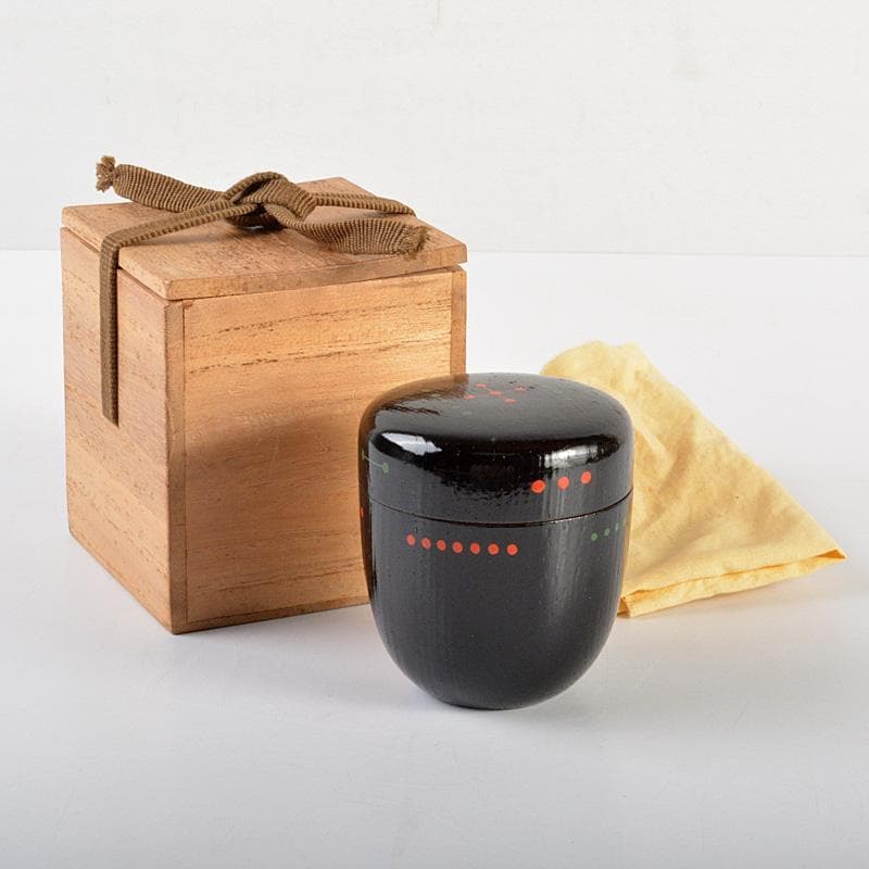 茶道具　円能斎好　黒漆　棗　花押あり　共箱　V　6351