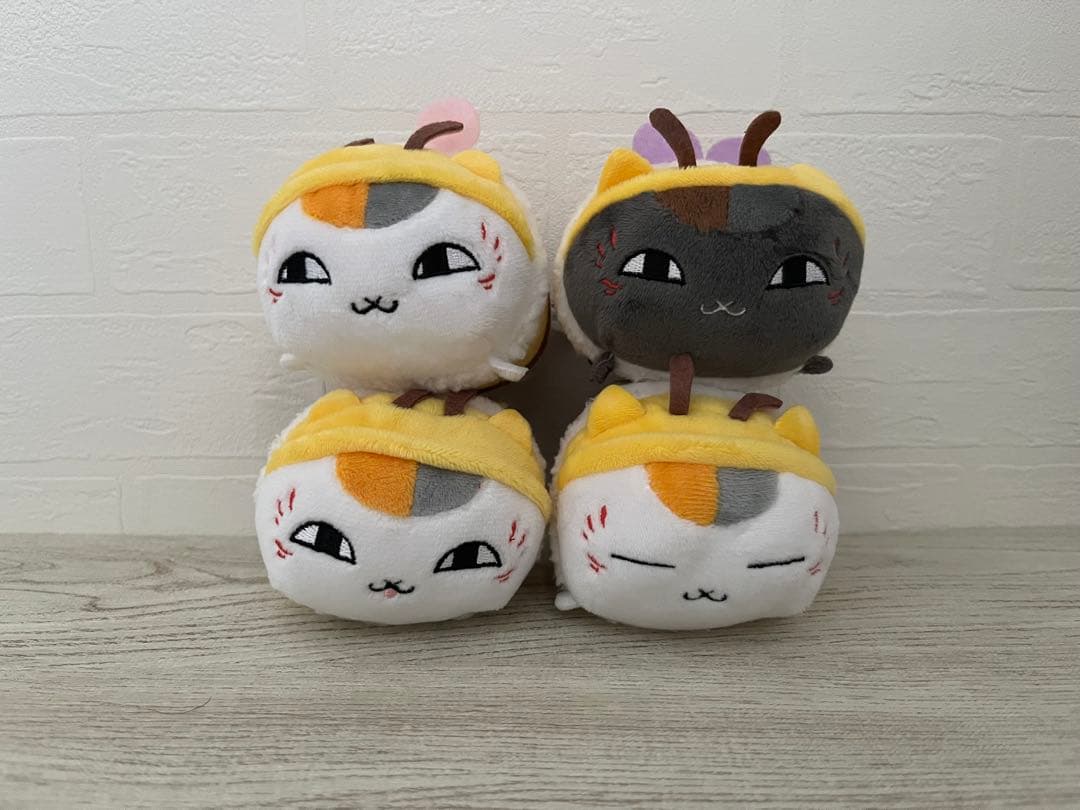 夏目友人帳　のせこっとぷらす　みつばちニャンコ先生　4種　ぬいぐるみマスコット