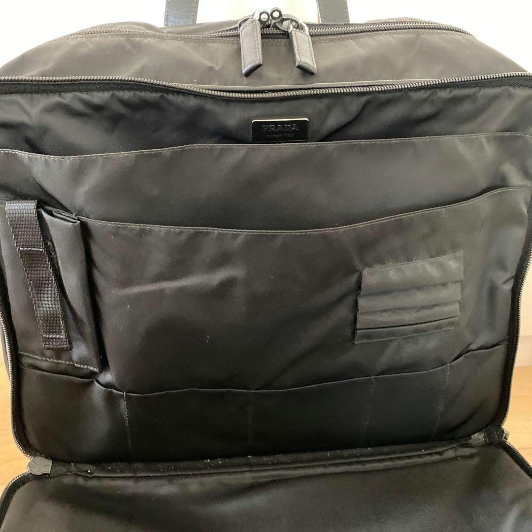 PRADAプラダ ビジネスバッグ 2way 三角ロゴ 黒布製テスート V407S
