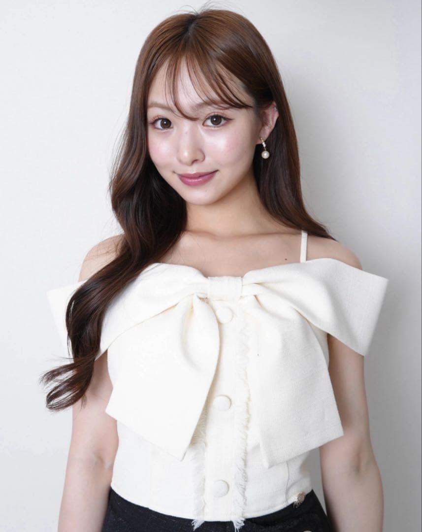 ツイードリボンオフショルトップス LIP SERVICE（リップサービス）｜ ツイードリボンオフショルトップス