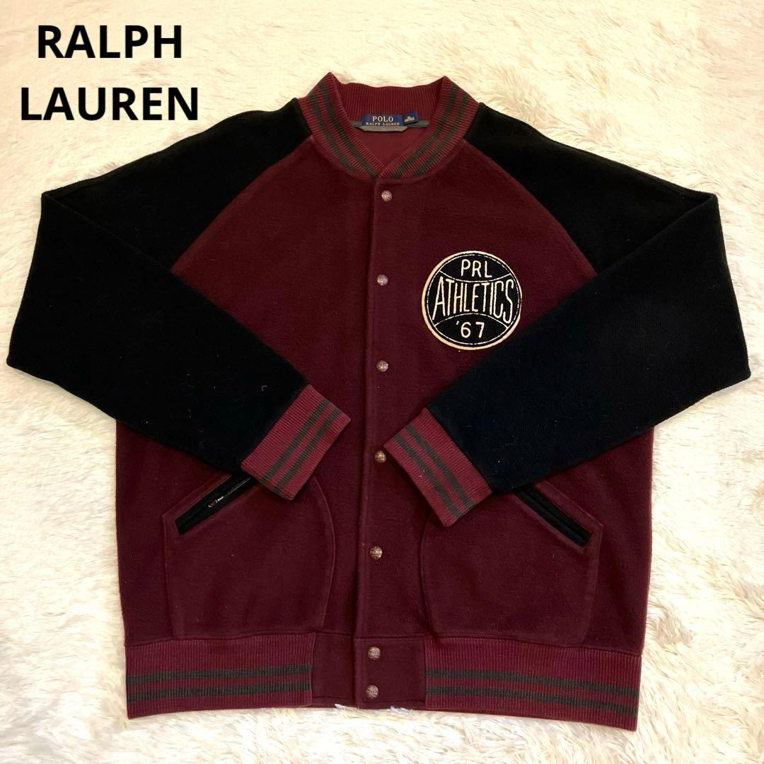 ポロラルフローレン　スタジャン　ジャケット　ワッペン　刺繍　赤　レッド　アクリル