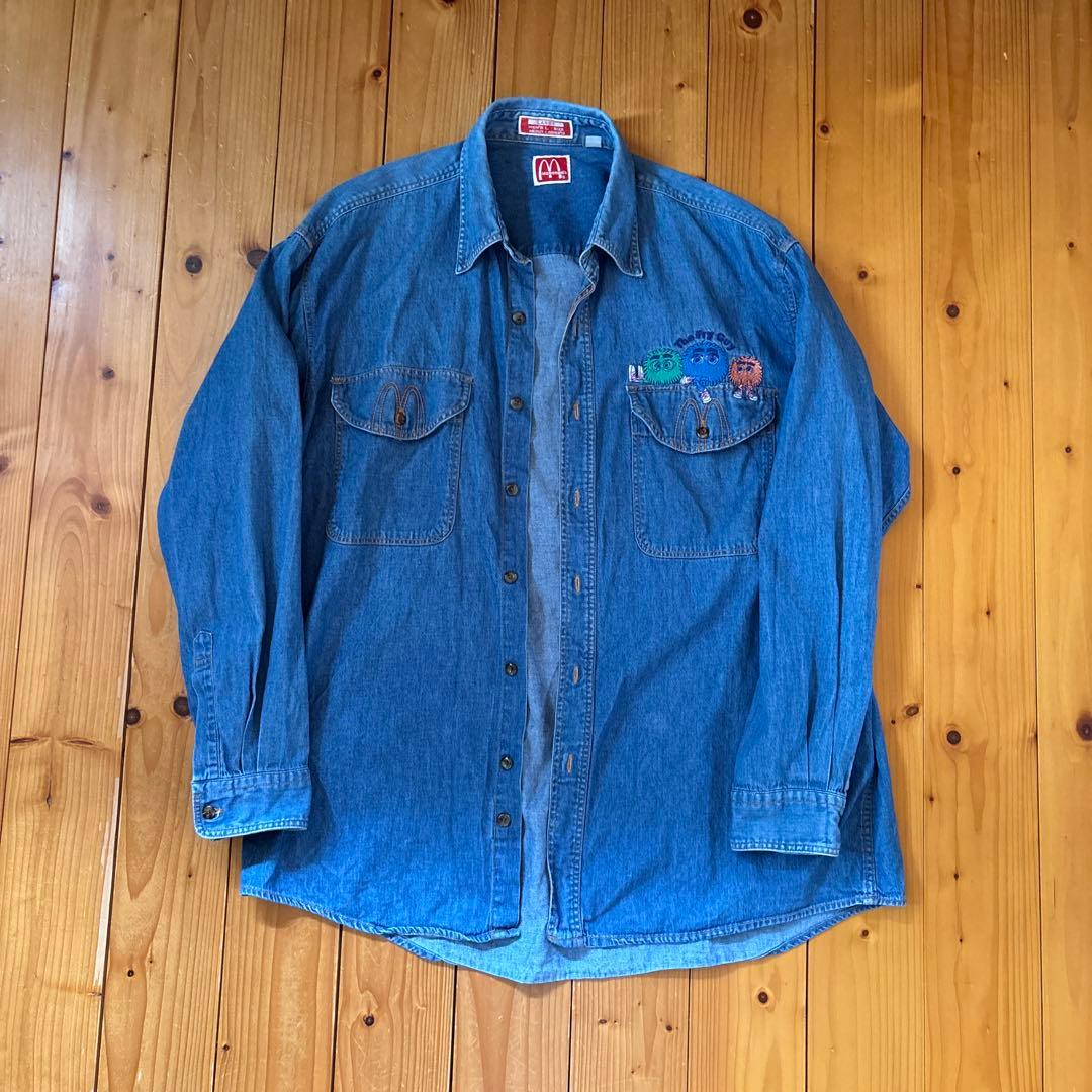McDonald's フライガイ 刺繍 デニムシャツ L
