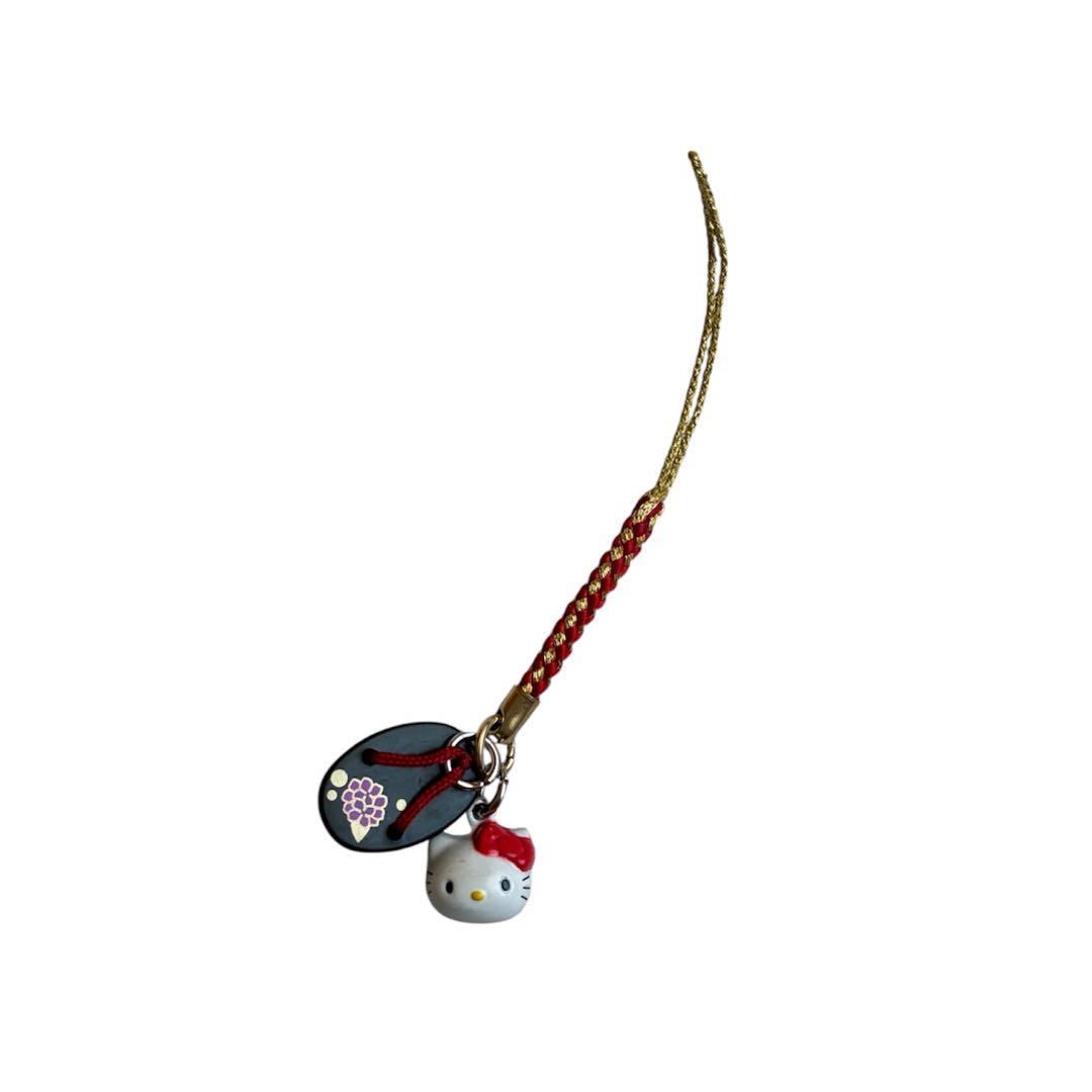 ハローキティ 花ぽっくり 根付ストラップ 鈴付き 紫陽花 - メルカリ