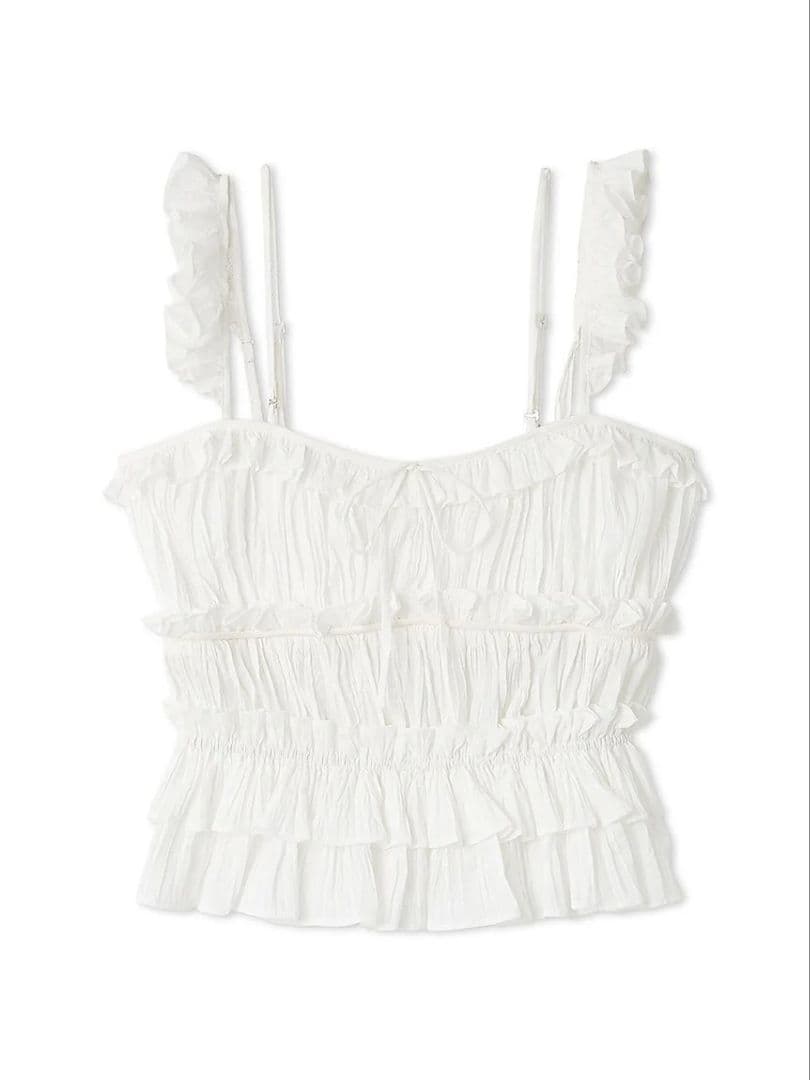 【新品タグ付き】スナイデル　ワッシャープリーツキャミソール　ホワイト