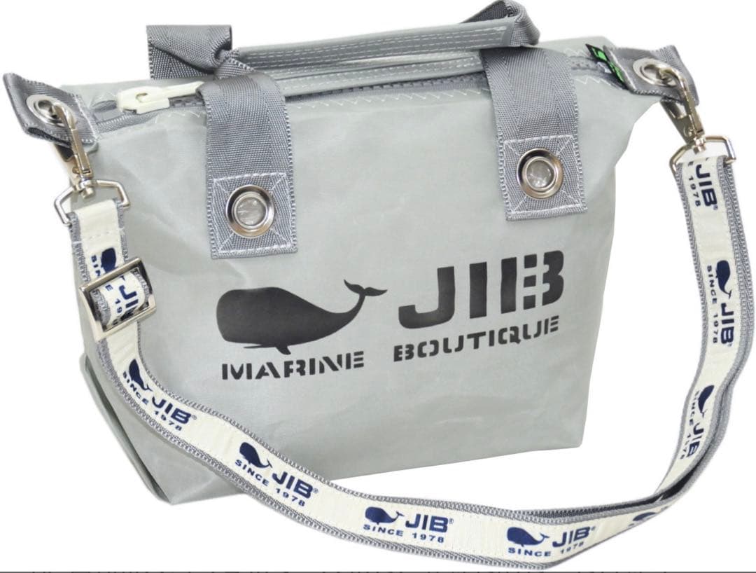 JIB ファスナートートバッグ　M グレー　ボストン　別売りショルダーベルト付き
