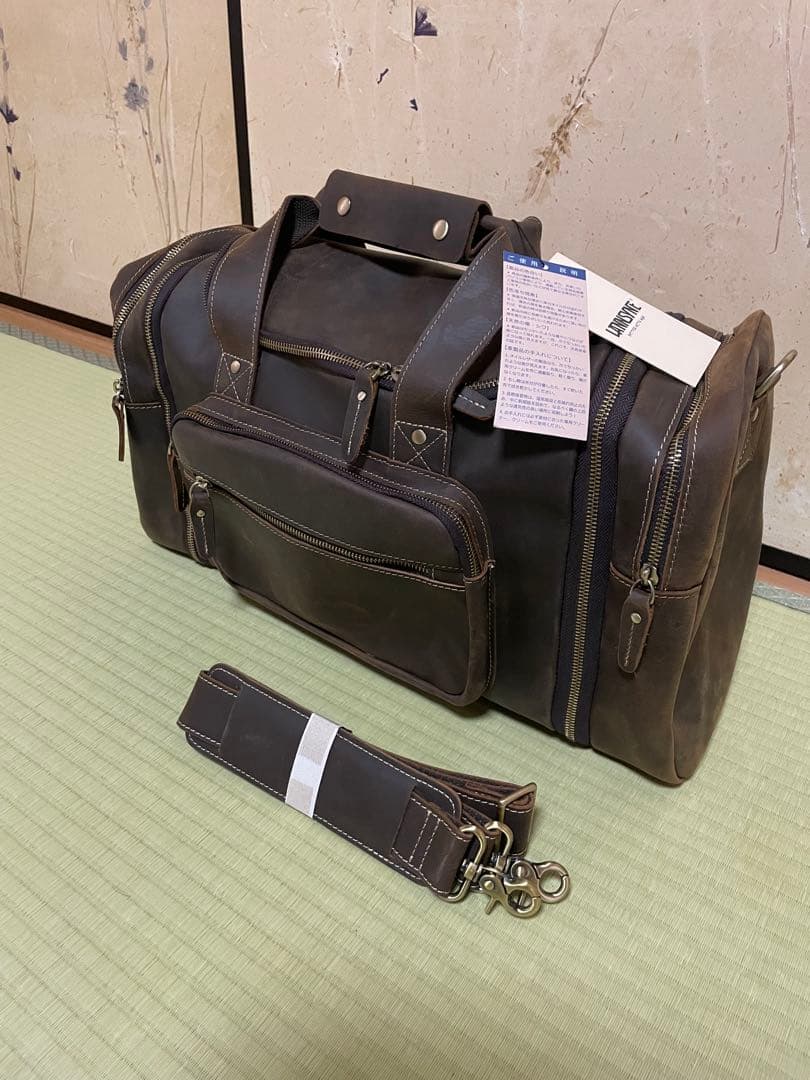 【新品未使用】LANNSYNE ダッフル（ボストン）バッグ 拡張可能 本革レザー 2026年最新】Lannsyneの人気アイテム - メルカリ