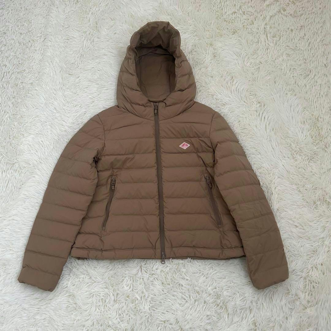 極美品 ダントン フード付き ミドル ダウン ジャケット Sサイズ ベージュ