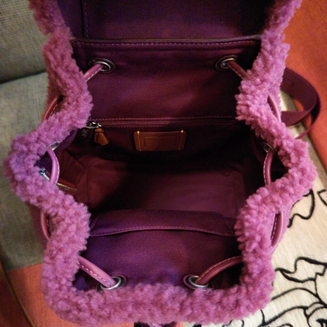 最終お値下げCOACH コーチ リュック バックパック ピンク もこもこ