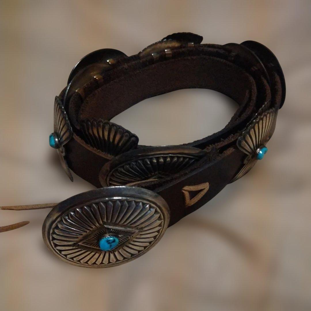 平屋ナバホ族　コンチョベルト 12連　希少