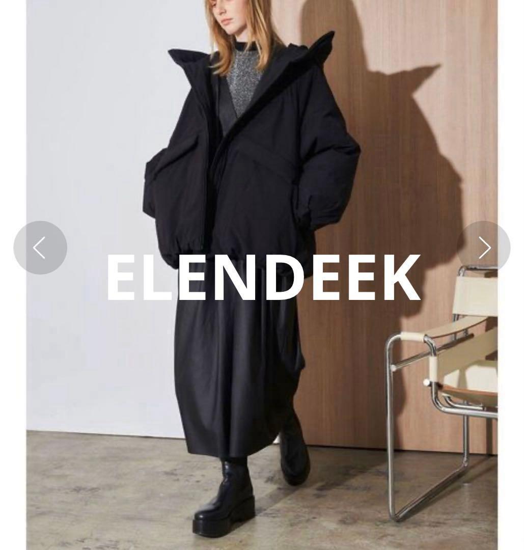 人気！エレンディーク　ダウンフォルムショートコート　黒　ELENDEEK