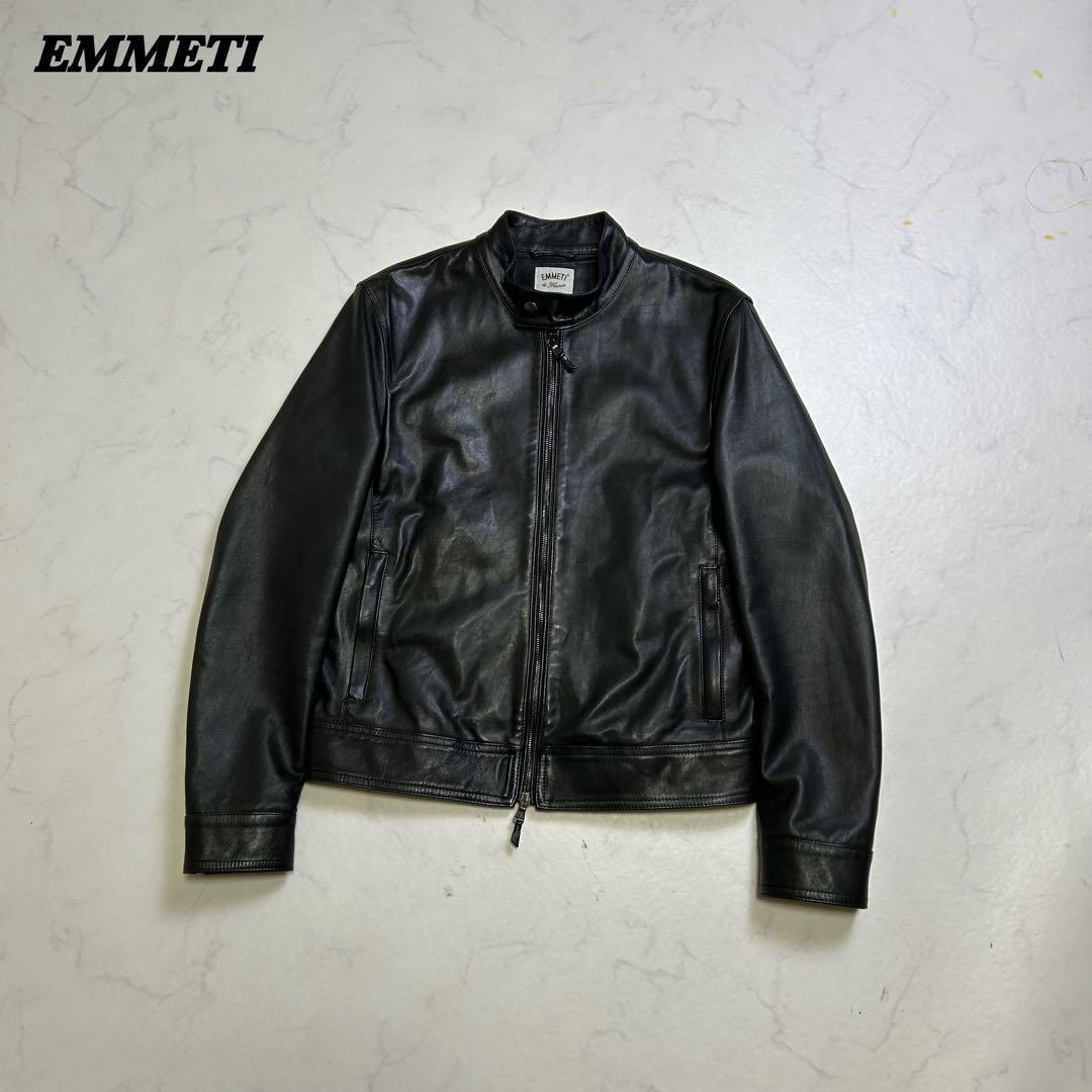 【ITALY製】EMMETI レザージャケット JURI 黒 44