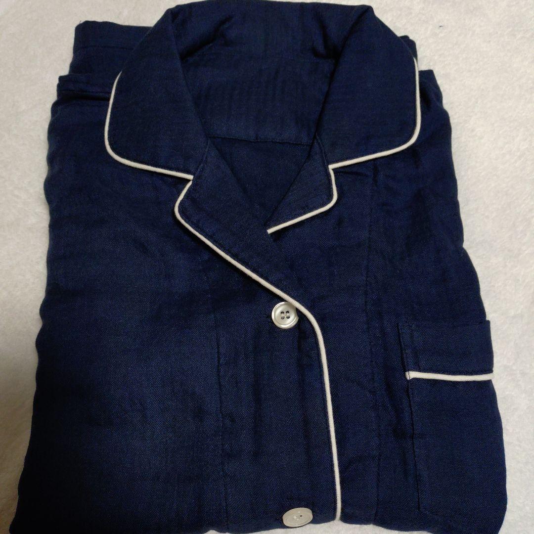 UCHINO マシュマロガーゼ　　　　ネイビー パイピング付き パジャマ