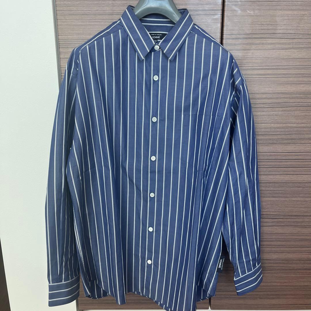 COMME des GARÇONS HOMME長袖シャツXSネイビー/ストライプ | ¡Compre