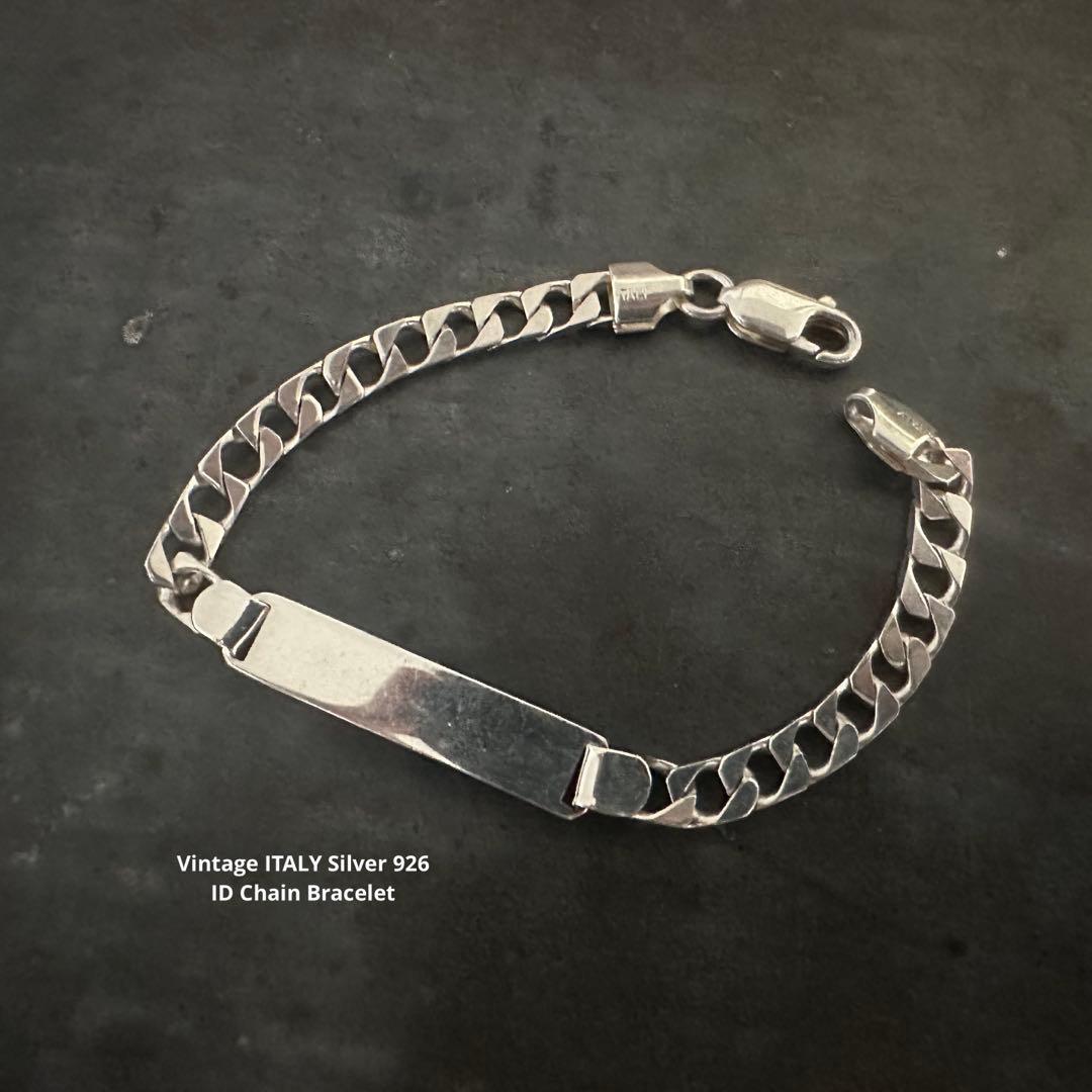 希少　ヴィンテージ　イタリア　シルバー　925 ブレスレット　ID アンティーク