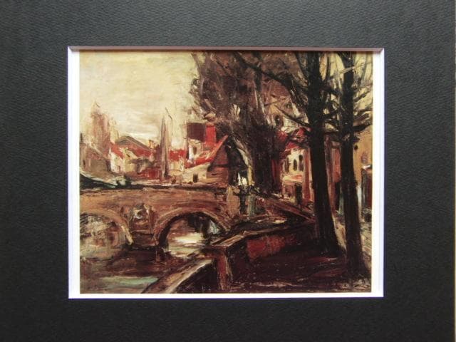 鬼頭鍋三郎、【シャルトルの眼鏡橋】、希少な画集画、新品高級額 額装付