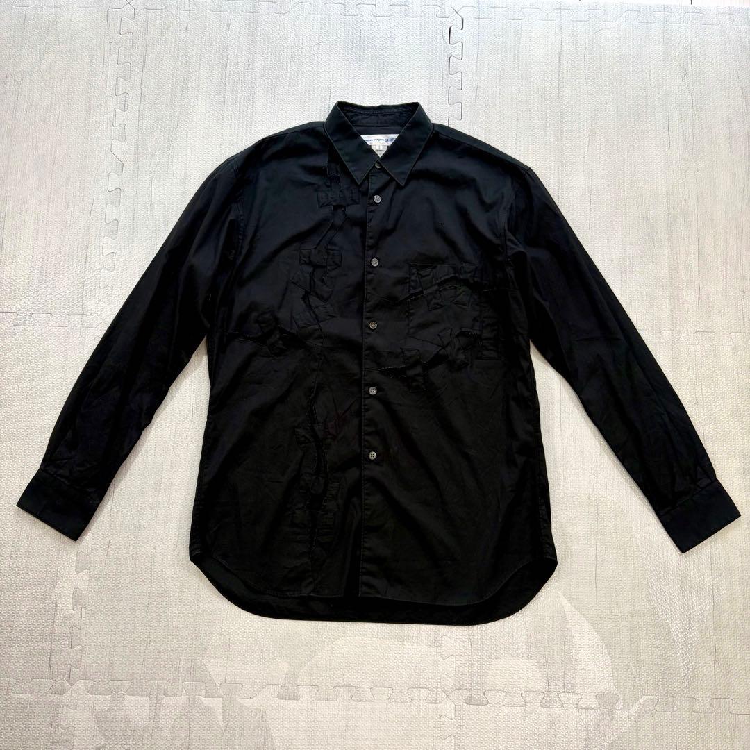 個性派 COMME des GARCONS 変形 長袖シャツ フランス製 MADE IN FRANCE COMME des GARCONS SHIRT ビンテージ オールド コム デ