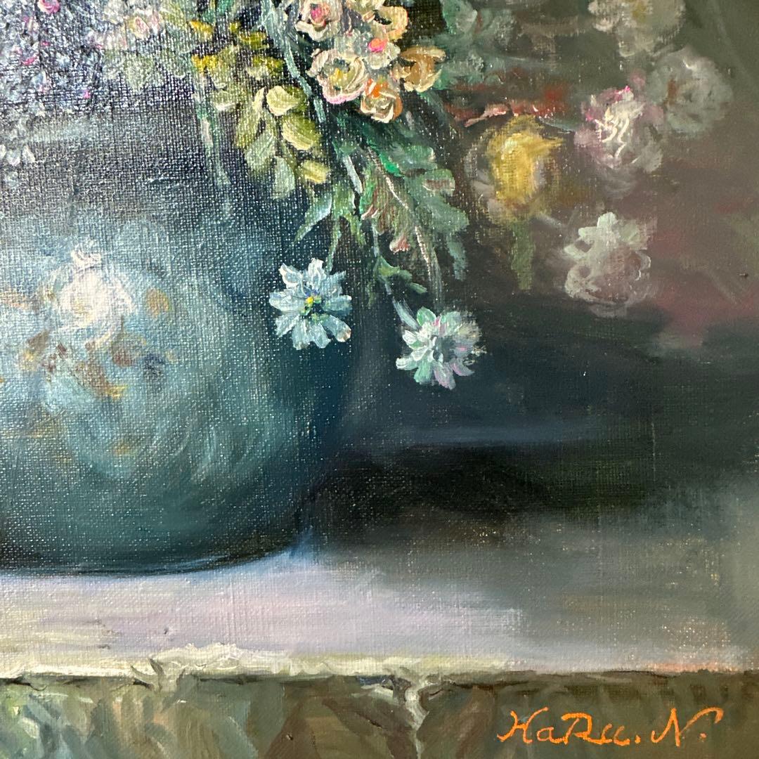 真作 肉筆 油彩 絵画 イタリア製額縁ルノアール風｜真作 肉筆 油彩