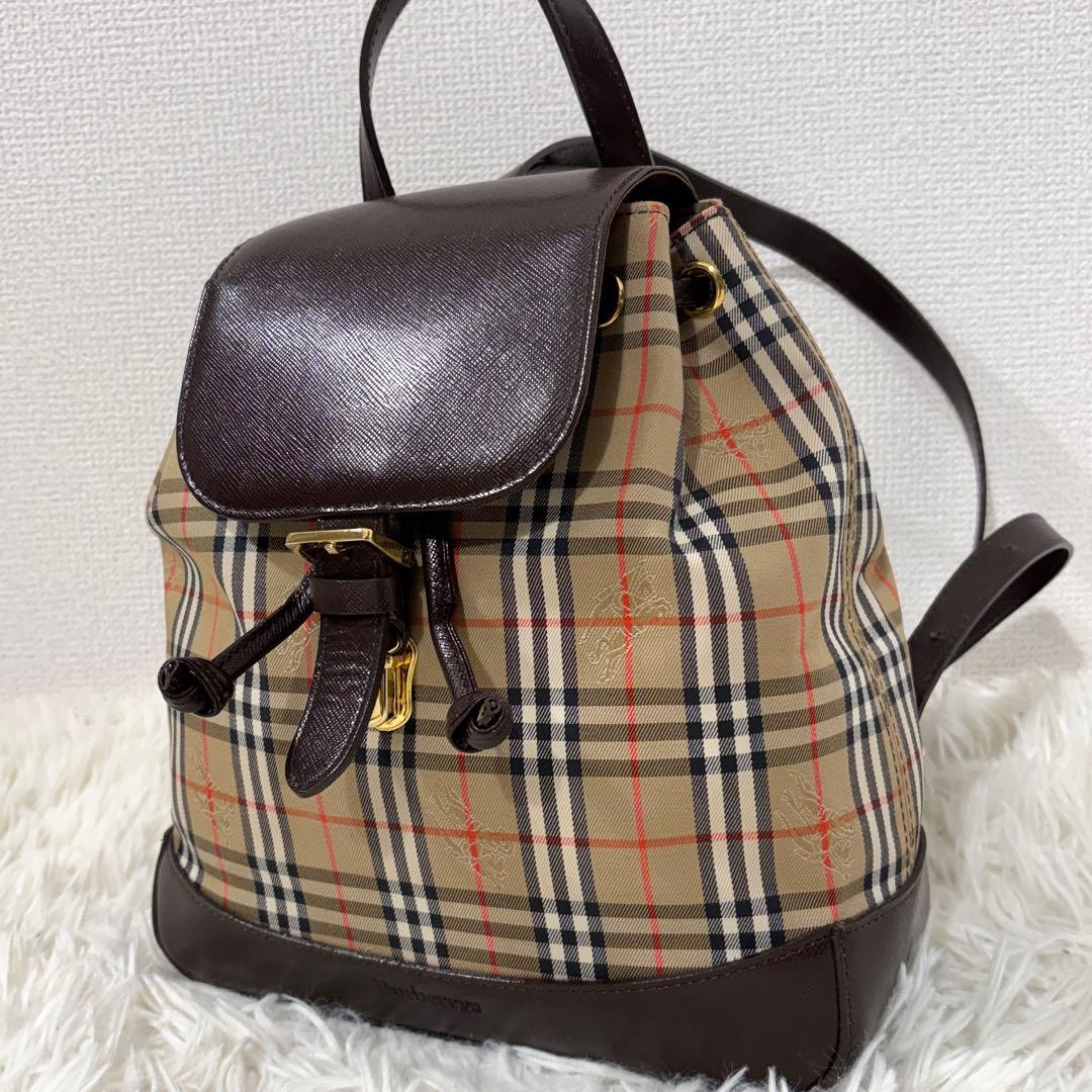 【美品】 バーバリー リュック ノバチェック ゴールド 金具 シャドウホース 楽天市場】BURBERRY バーバリー ノバチェック シャドーホース リュック