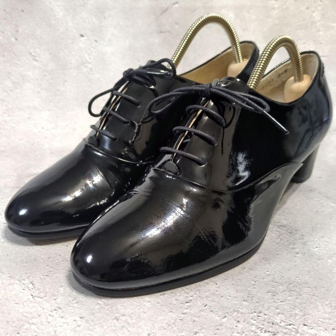 極美品 マーガレットハウエル アイデア ヒールパンプス エナメル 24.5cm