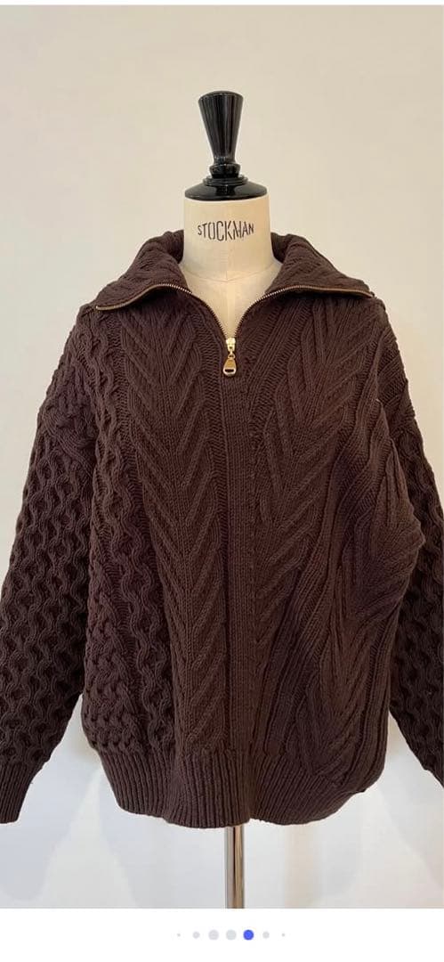 ⭐︎rosymonster cable zip knit ブラウン⭐︎