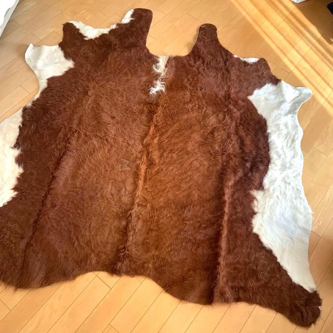 未使用 IKEA カウハイド KOLDBY ブラウン 牛革 ラグ 特大 カウラグ KOLDBY コールドビー カウハイド, ブラウン - IKEA
