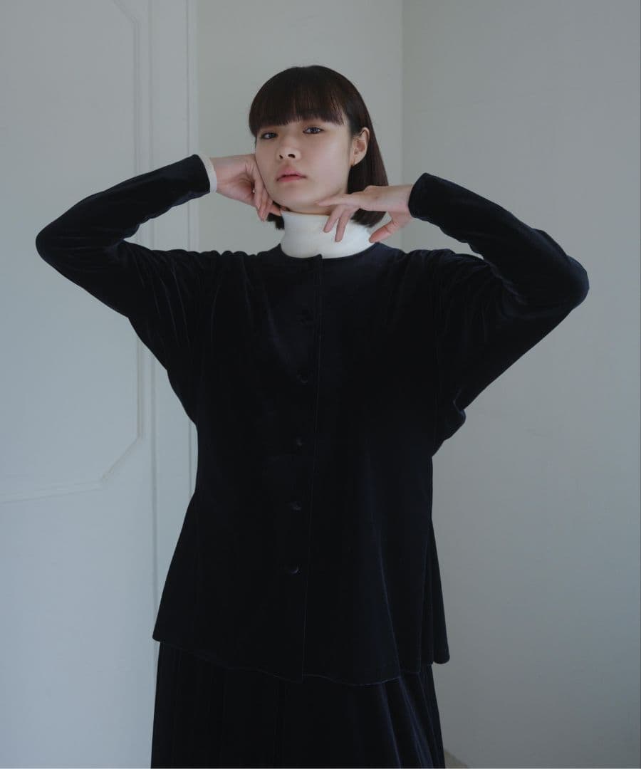 foufou ベロアボタンブラウス ≪通常販売≫【THE DRESS #25】velour button blouse（ベロアボタン