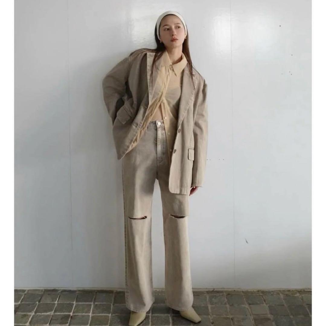 clane SLASH CUT DENIM PANTS ベージュ 1 SLASH CUT DENIM PANTS(0 BEIGE): CLANE: WOMENS｜ STUDIOUS ONLINE