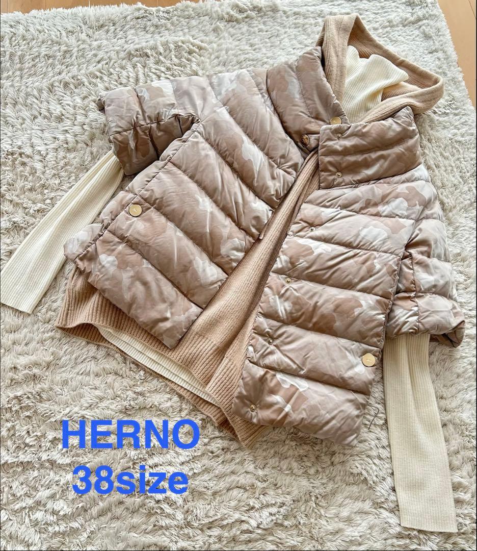 HERNO ヘルノ　ショート丈ダウン　38サイズ HERNO（ヘルノ） Down Jacket ダウンジャケット フードなし ナイロン