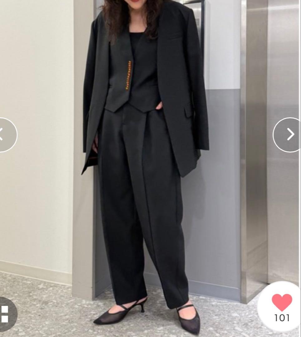 cis. スリーピース　スーツ　パンツスーツ 洗える】カットソー素材テーラードジャケットパンツスーツ（ジャケット