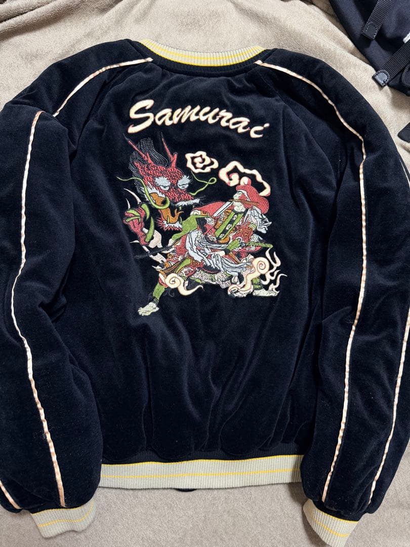 美品 サムライ 別珍 DRAGON 虎 日本限定 スカジャン vintage 朧 おぼろ ビンテージ龍虎 刺繍 和柄 別珍 スカジャン 9043831 和