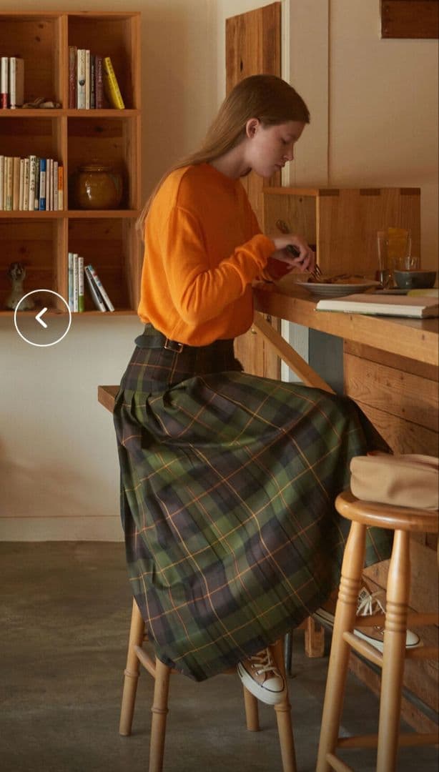 極美品 オニールオブダブリン ウーステッドウール キルトロングスカートbshop