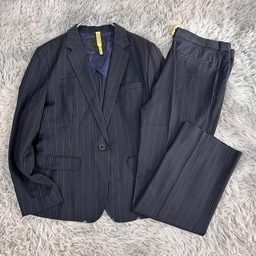 m6275【美品 アンタイトル】ビジネス パンツスーツ 上下 XL-2XL 黒