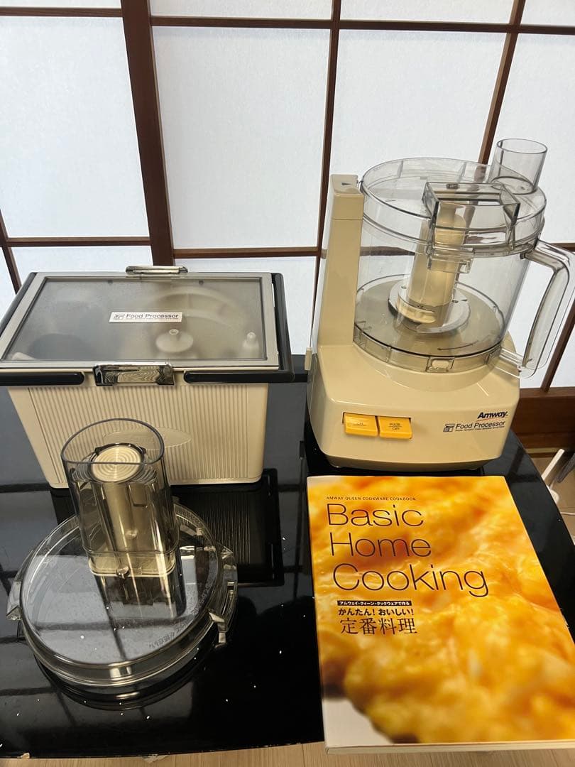【美品】アムウェイフードプロセッサーケース、レシピ本付 15年製