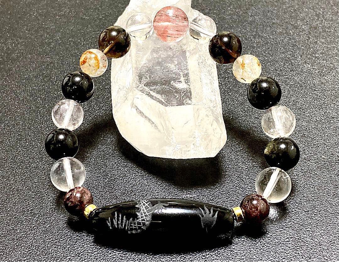 koko様専用 天地幻の希少石と選定皇帝黒龍幻神天珠の神ブレス 〜天照