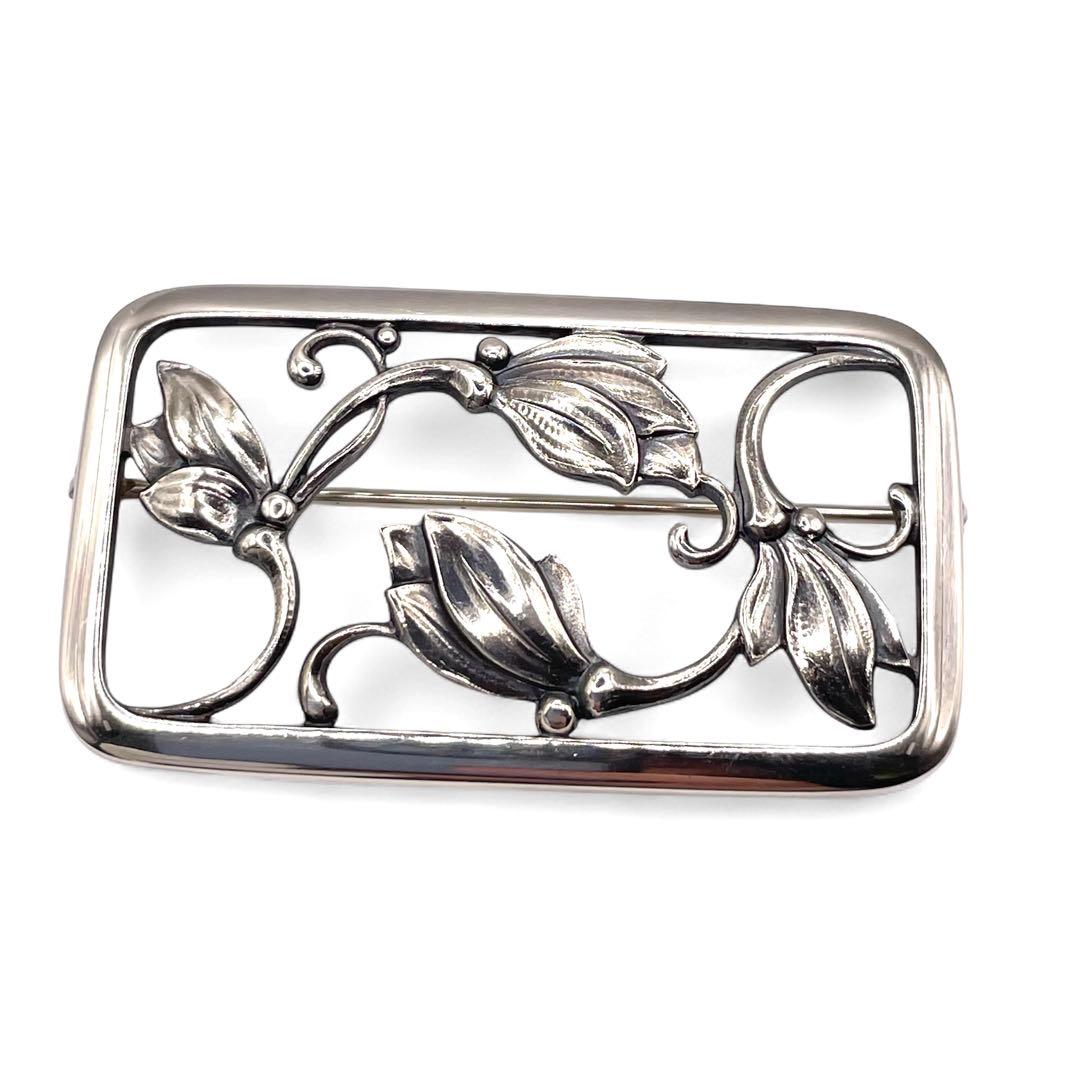 美品 ジョージジェンセン ブローチ 295 フラワー ヴィンテージ リーフ ジョージジェンセン（GEORG JENSEN）シルバーブローチ | 芦屋Antico
