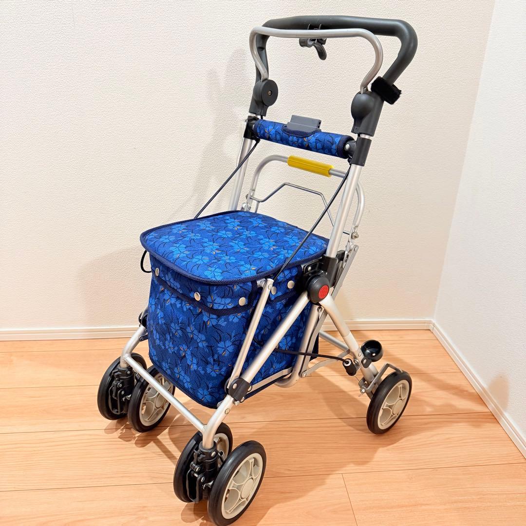 【須恵廣工業】美品　シルバーカー　スイートIII なでしこ紺 取説付き