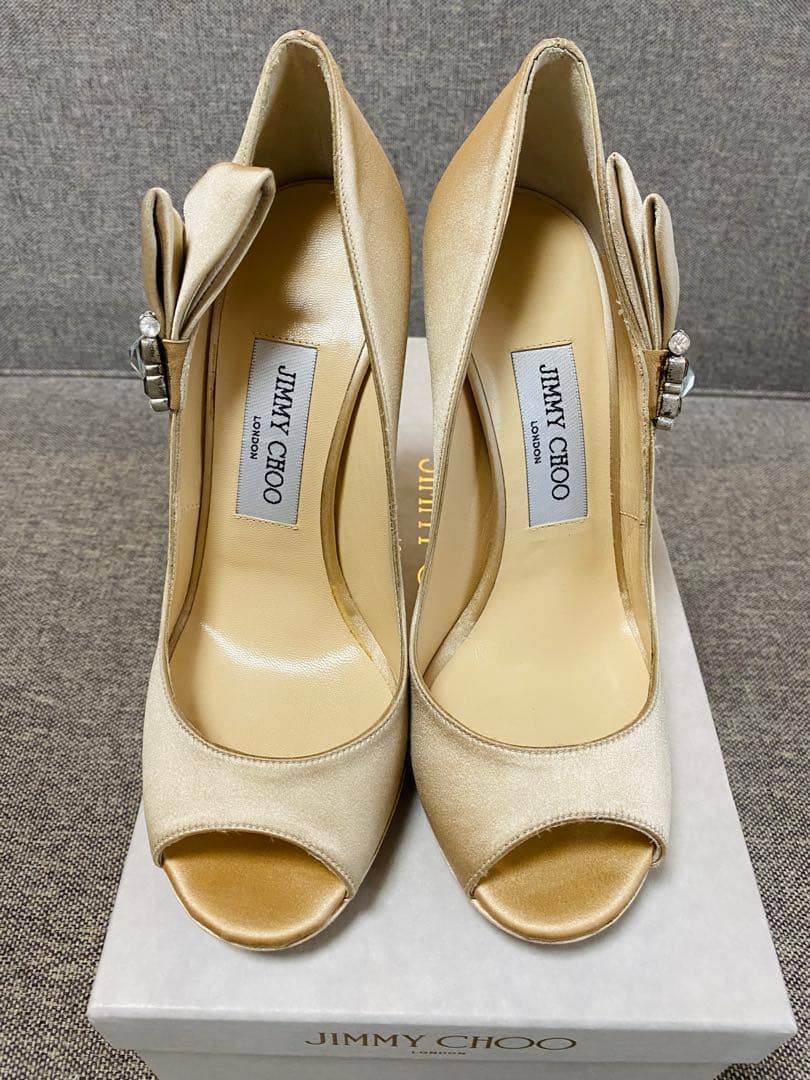 未使用品】限定 完売 JIMMY CHOO シルクサテンビジューパンプス 37