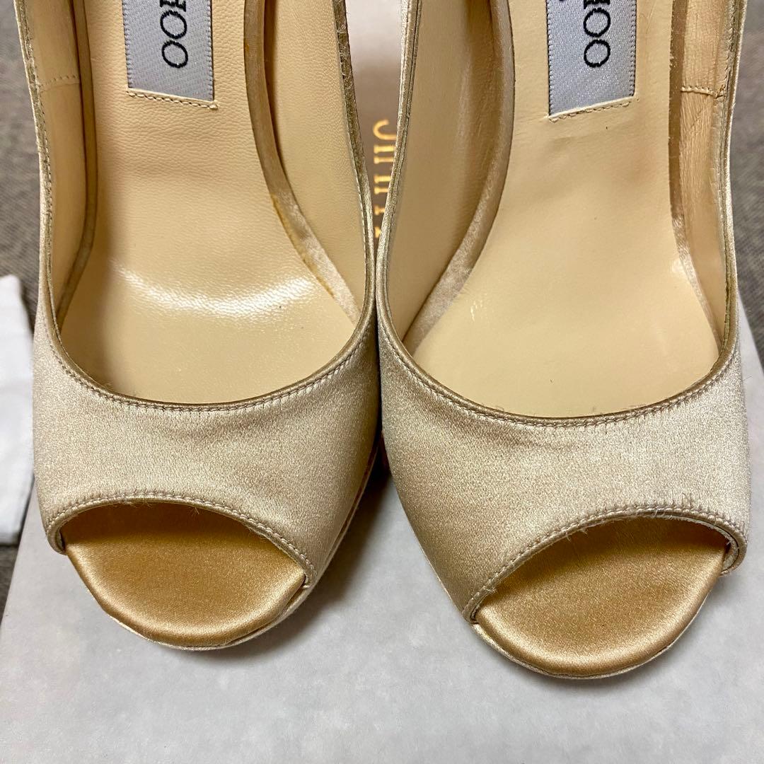 未使用品】限定 完売 JIMMY CHOO シルクサテンビジューパンプス 37