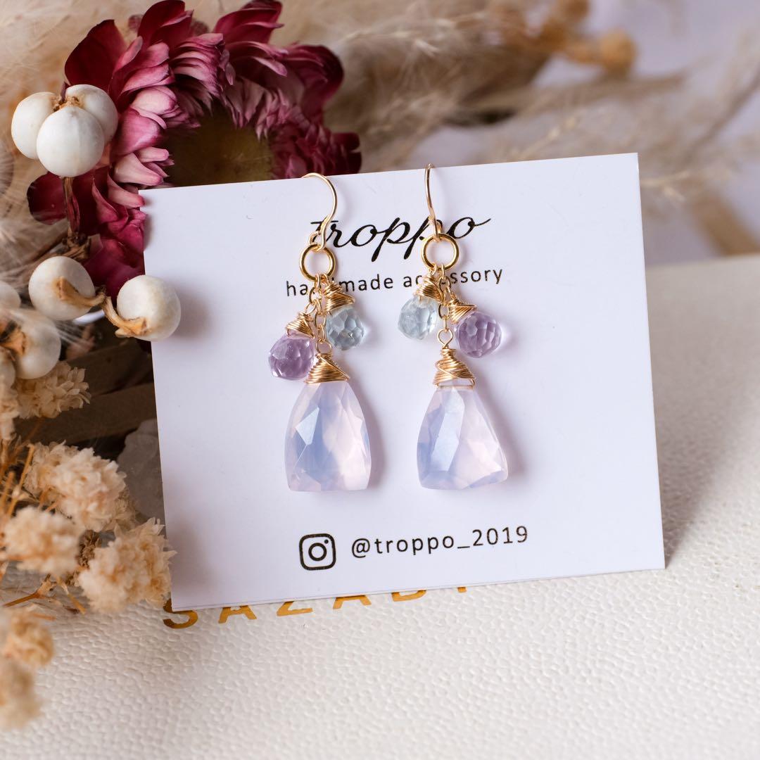 ポメころび 様専用♦︎14kgfスコロライトトライアングルピアス/イヤリング