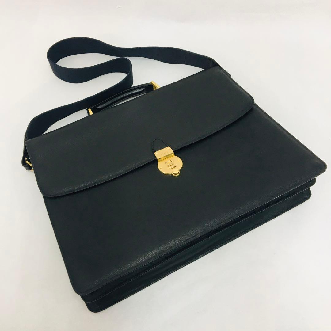 バリー BALLY ビジネスバッグ ブリーフケース レザー ダイヤルキー 中古品
