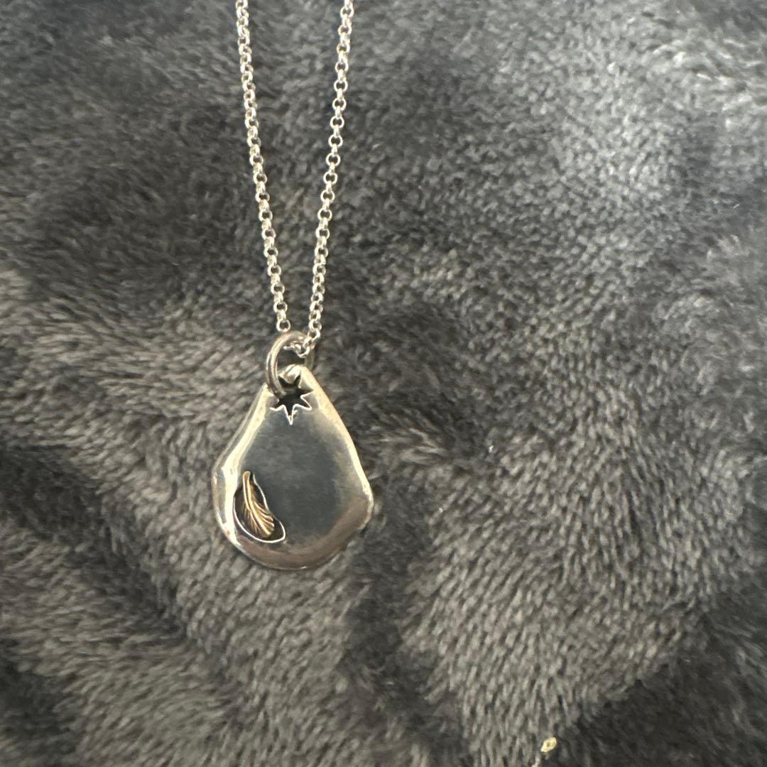 シルバー 925 ドロップ型ペンダント ネックレス