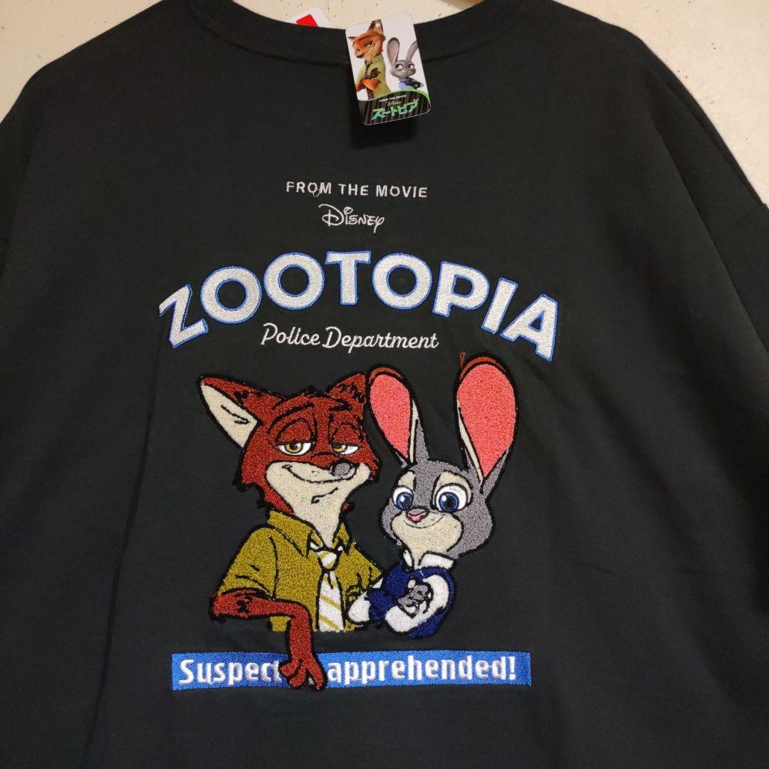 新品 ディズニー ズートピア ニック ジュディ サガラ刺繍 Tシャツ 4L