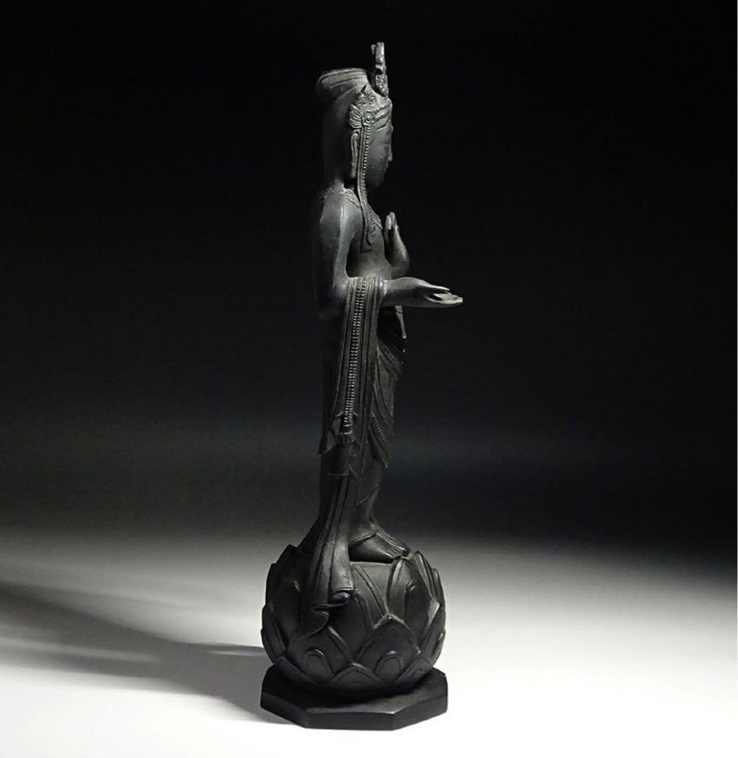 飛鳥 白鳳 金銅仏 観音菩薩立像 蓮華座 念持仏 仏像 仏教美術 骨董 古